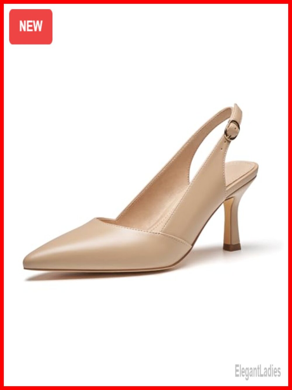 Slingback Kitten Heels Pointed Closed Toe Dressy Pumps Shoes for Wedding Office